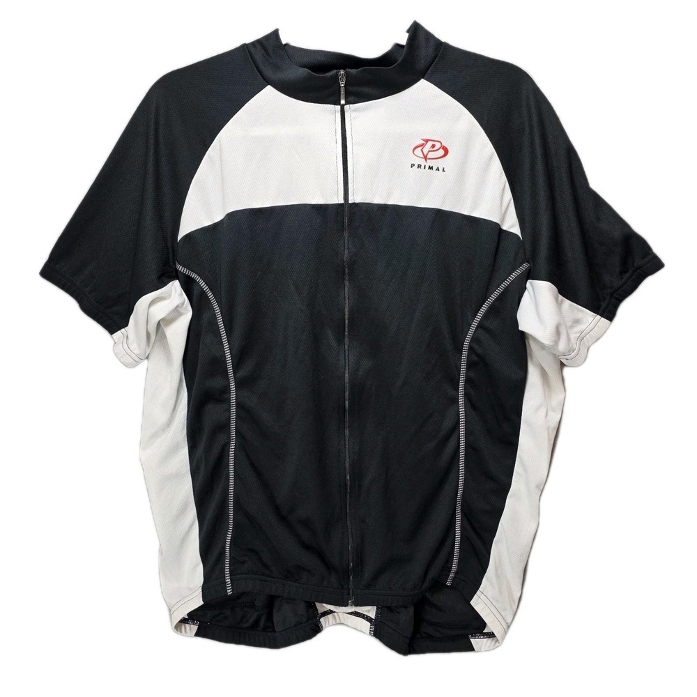 Primal Cycling Jersey Mens XXL 2XL‎ Colorblock Full Zip Performance 3 Pockets